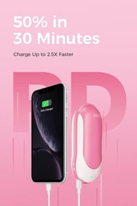 OCOOPA 10000 mAh-s gyorstöltős kézimelegítő powerbank, 15 órás üzemidő, 3 fokozat 5