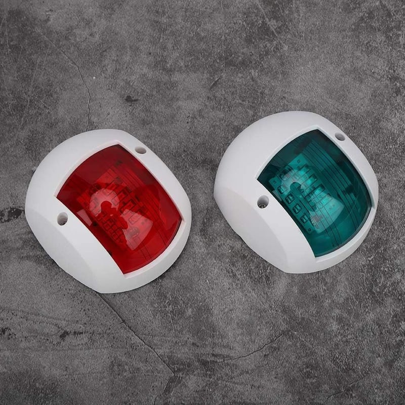 Akozon LED hajólámpa szett - piros-zöld navigációs fény, vízálló, 12-24V, 3W, éjszakai horgászathoz (fehér)