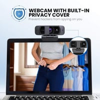 Webkamera HD 1080P Mikrofonnal és Fedéllel - Streameléshez, Játékhoz 2