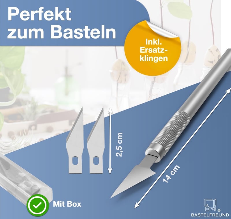 Bastelfreund Prémium Szike Készlet 10 Pótpengével - Éles Barkácskés Modellezéshez