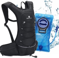 BBAIYULE Hidratációs Hátizsák 2L Víztartállyal - Futás Kerékpár MTB Túrázás Fekete Nylon Unisex Sporthátizsák 3 Zsebbel 1