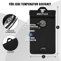 BBAIYULE Hydratačný vak 2 l, BPA-free a bez pachute, s izolovaným obalom a kefkou, 2 otvory, vhodný na beh, čierny 2
