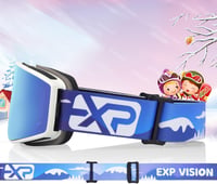 EXP VISION Gyerek Síszemüveg - Kék, Páramentes, 100% UV Védelemmel, Szemüveg Kompatibilis, Sisakkal Használható Snowboard Szemüveg 2-14 Éves 5