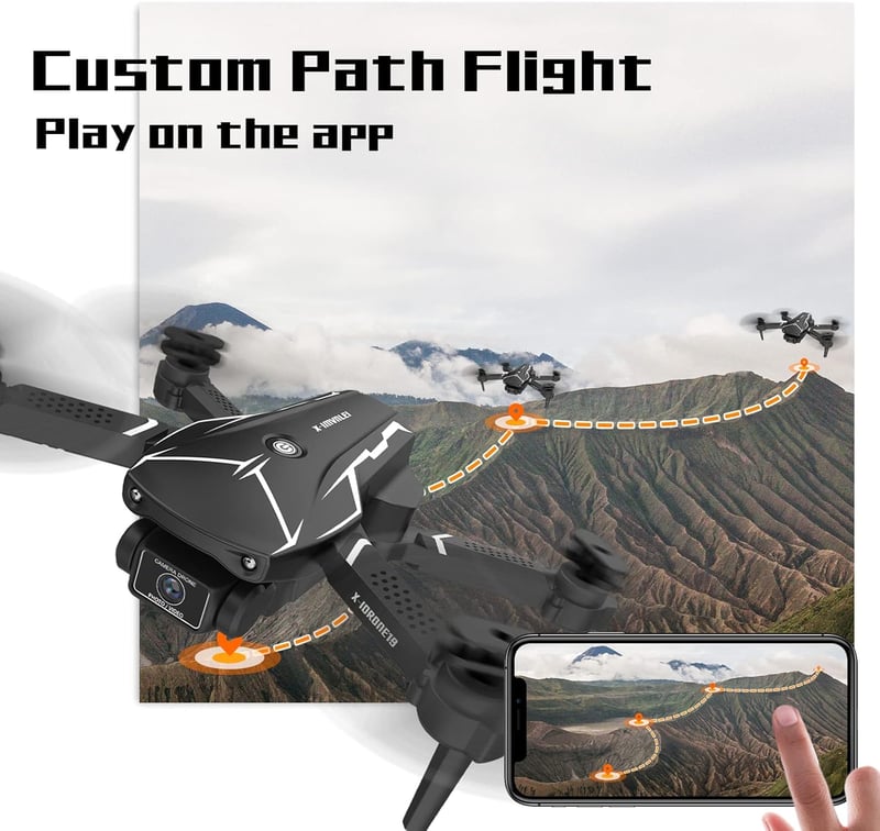 FAKJANK X19 Mini Drón HD 720P Kamerával - WiFi FPV Élő Közvetítés, 2 Kamera, Magasságtartás, Fejnélküli Mód, 3D Flip, 2 Akkumulátor, 20 Perc