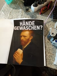 WBdesignz Vtipný kúpeľňový plagát Vincent van Gogh so mydlom "Umyl si si ruky?" Humorná hygiena — pokrčený (stav: pozri 2. obrázok) 2