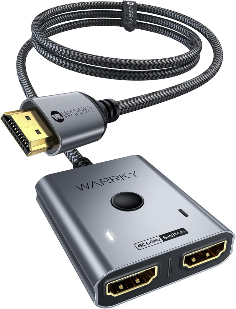 WARRKY 4K HDMI Switch 2 bemenet 1 kimenet - 60Hz, 144Hz, PS5/Xbox kompatibilis