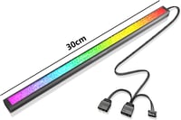 CAM2 ARGB LED Világítócsík 30cm - Hangra Szinkronizáló Dekorációs Fénycsík Számítógépházhoz, 5V RGB Gamer PC Világítás Mágneses Rögzítéssel 2