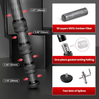 EVUMO Carbon Tripod 165 cm, 40 kg terhelhetőség, fotó és videó állvány 3
