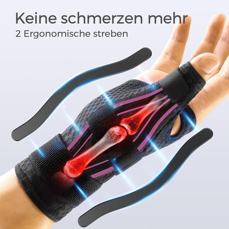 FREETOO Ergonomikus Hüvelykujj Rögzítő Férfiaknak és Nőknek - Légáteresztő Kéztámasz Ízületi Gyulladásra, Ínhüvelygyulladásra - Jobb és Bal 