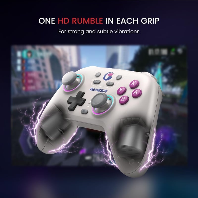 GameSir Nova Vezeték Nélküli Pro Kontroller Switch/Lite/OLED-hez, Hall Effect Joystickkel, RGB LED, Turbo, Programozható, Mozgásérzékelő, Fe
