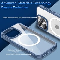 Apple iPhone 13 Pro MagSafe Szilikon Tok - Világoskék Átlátszó 6