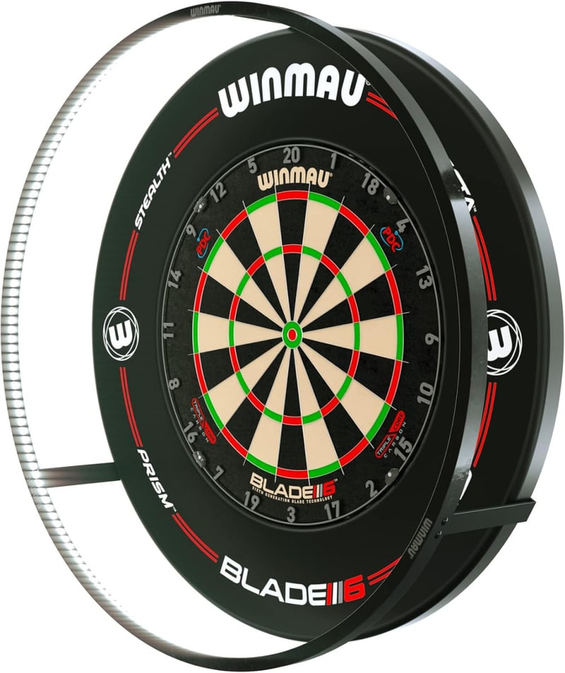 Winmau Plasma Darts Világítás és Kiegészítők - Professzionális Alumínium Dartvilágítás Felnőtteknek, Fekete, 74 cm