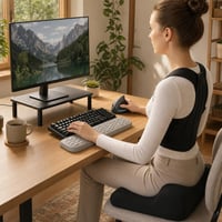Ergonomski uredski set: vertikalni miš + oslonac za zglob + korektor držanja + stalak + jastuk 1