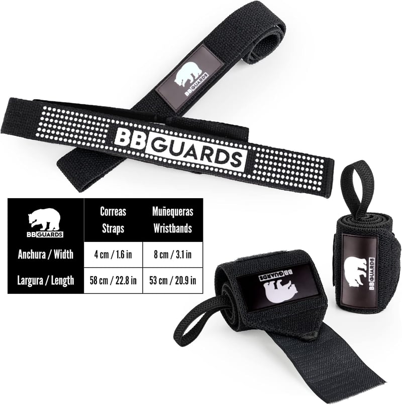 BBGuards Súlyemelő Öv, Emelő Szíjak és Csuklótámasz Szett Edzéshez