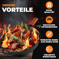 BBQ Ben 30 cm-es öntöttvas grill serpenyő indukciós tűzhelyre, sütőbiztos 6