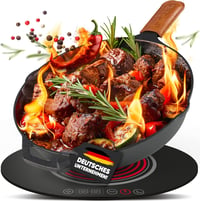 BBQ Ben 30 cm-es öntöttvas grill serpenyő indukciós tűzhelyre, sütőbiztos 1
