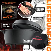 BBQ Ben 9 literes öntöttvas fazék lábakkal, táskával és kiegészítőkkel 5