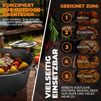 BBQ Ben 9 literes öntöttvas fazék lábakkal, táskával és kiegészítőkkel 4