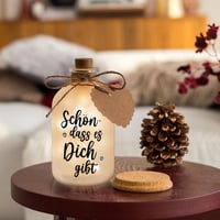 BBTO LED Világító Üveg Dekoráció - Klasszikus Barna Palack 20 LED Fénnyel - Vízálló Ajándék Nőknek, Barátnőknek Születésnapra, Esküvőre, Kar 5