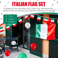 Set Decorativ BBTO cu Steaguri Italia, Germania, Australia, Include Ghirlandă, Steaguri de Mână, Baloane și Banner pentru Petrecere 5