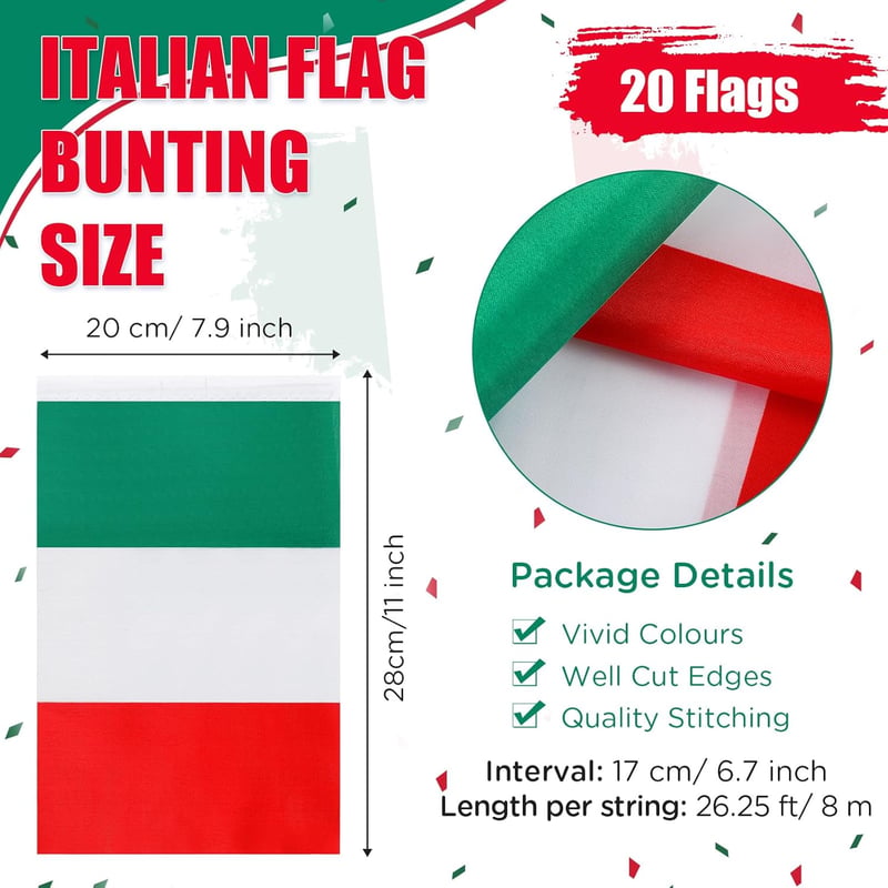 Set Decorativ BBTO cu Steaguri Italia, Germania, Australia, Include Ghirlandă, Steaguri de Mână, Baloane și Banner pentru Petrecere