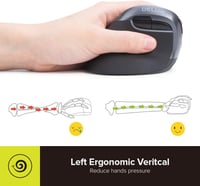 DeLUX M618ZD ergonomikus, vezeték nélküli, balkezes egér - RGB, 4000 DPI, újratölthető, csendes 2