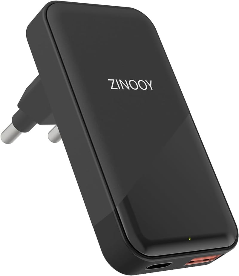 Zinooy 35W USB C Töltő, Lapos Fali Adapter iPhone 11/12/13/15 Pro Max és Samsung Galaxy Készülékekhez, Ultravékony PD Gyorstöltő