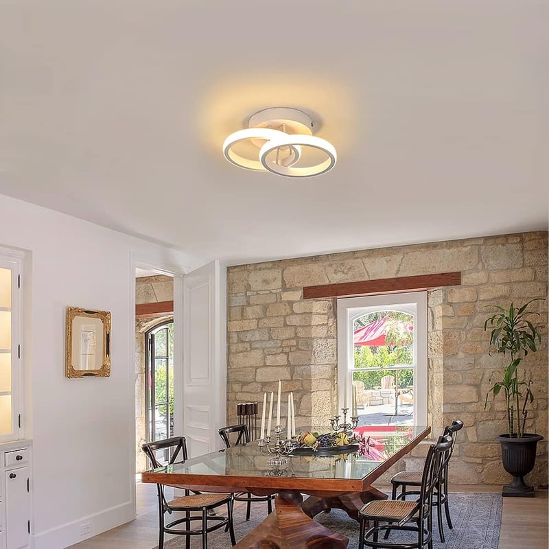 Goeco Modern Kerek LED Mennyezeti Lámpa, 22W, 3000K Meleg Fehér Fény, 2000lm, Szilikonborítás, Nappali, Háló, Konyha Világítás, Fehér