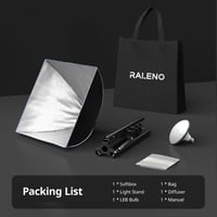 RALENO 40×40cm Softbox Fotó Világítás Szett, 50W 5500K LED Stúdió Lámpa TikTok Videókhoz, CRI>97 Fénydoboz YouTube Felvételekhez 15