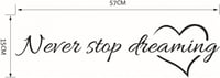 Inspiráló "Never stop dreaming" fali dekor tábla 57x16,5 cm 3