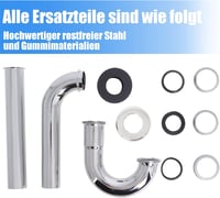 Univerzális 200 mm-es rozsdamentes acél szifon mosdóhoz és kádhoz, G1-1/4" csatlakozással 3