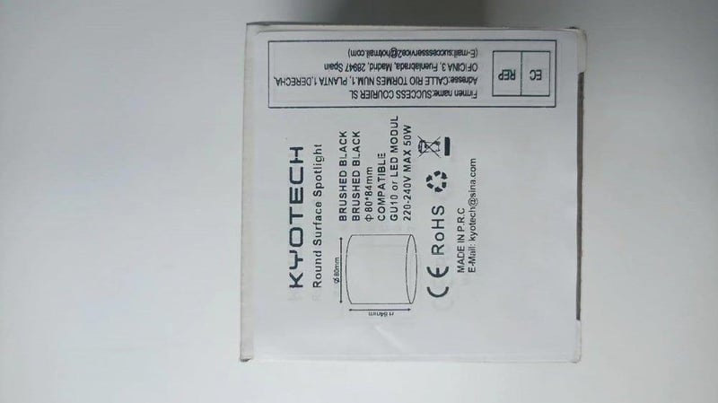 KYOTECH Forgatható Fekete LED Fali Lámpa GU10 Foglalattal