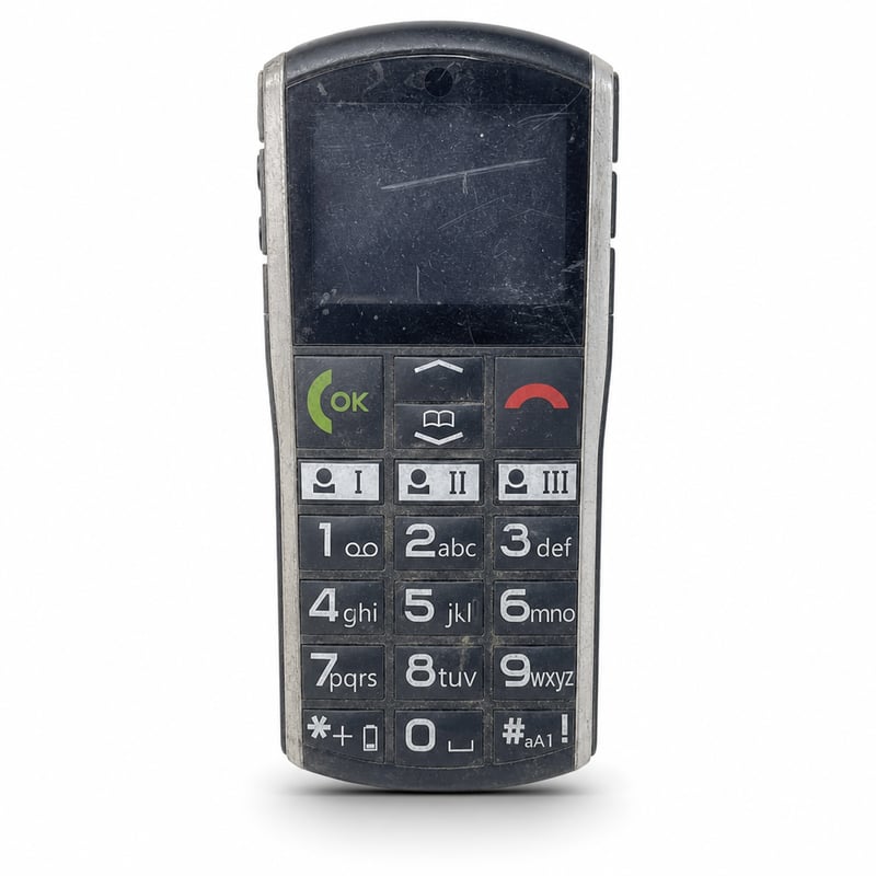 Emporia Simplicity crni mobitel s tipkama za starije osobe - jako korišteno — Jako korišteno, ogrebano, prljavo (stanje: vidi 2. sliku)