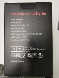 DINKALEN 800A erős hordozható autós bikázó powerbank, LED lámpával 10