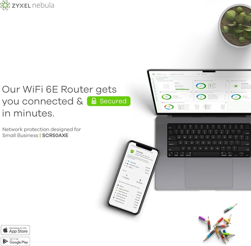 Zyxel AXE5400 Háromcsatornás WiFi Felhőalapú Router Előfizetés Nélküli Biztonsággal