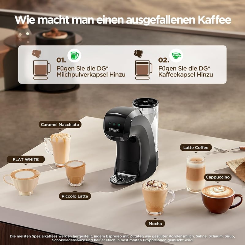 CAPXSNOB Warriors1 5 az 1-ben Kapszulás Kávéfőző - Nespresso, Dolce Gusto, Lavazza Kompatibilis, 20 Bar, 0,8L, Automata Mini Kávégép Otthonr