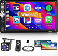 Hikity 1DIN Autórádió 7" Érintőképernyővel - Vezeték Nélküli CarPlay és Android Auto, Bluetooth 5.1, FM Rádió, Tolatókamera Bemenet, USB/TF/ 1