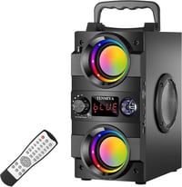 TENMIYA A23 Bluetooth Hangszóró 40W Dupla Mélynyomóval - Hordozható Vezeték Nélküli Hangfal Fényeffektekkel, 10 Órás Üzemidő, FM Rádió 1