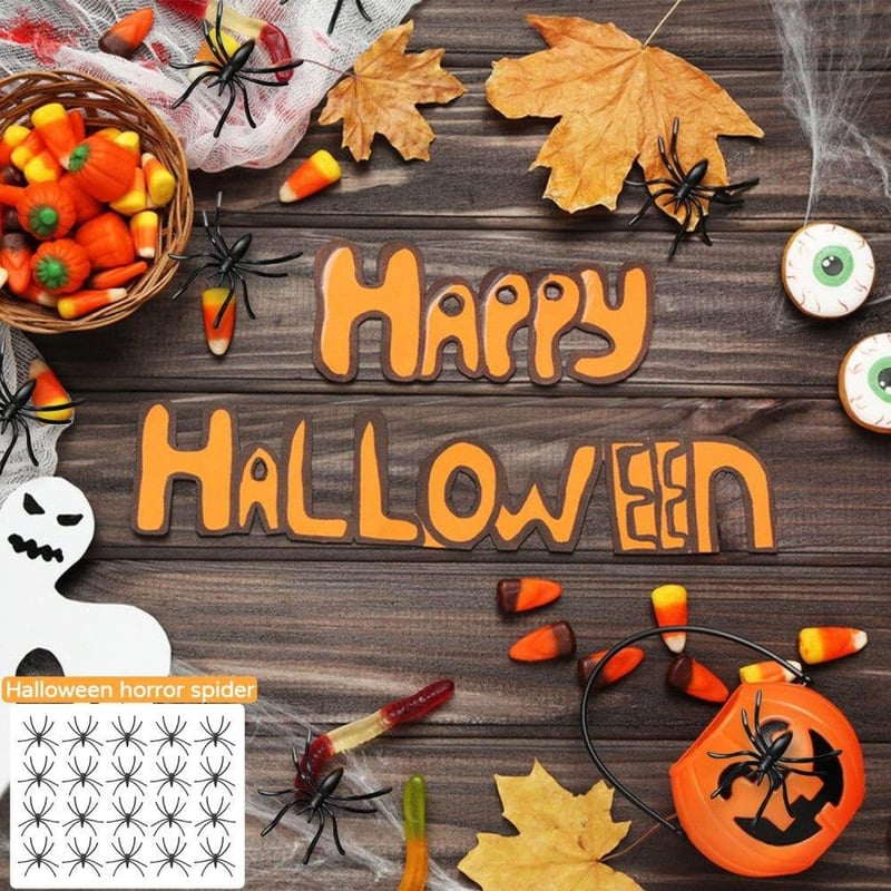 Ijesztő Halloween Pók Dekoráció Szett 60db - Otthoni, Kerti Kellék