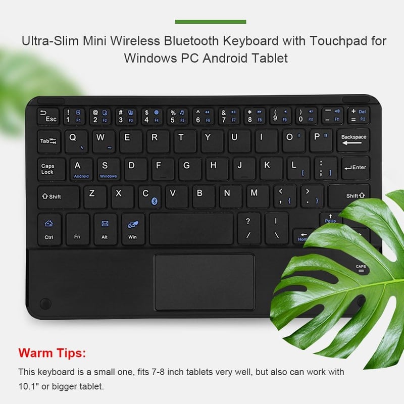 VBESTLIFE 7 colos ultravékony Bluetooth billentyűzet érintőpaddal, Android és Windows tabletekhez