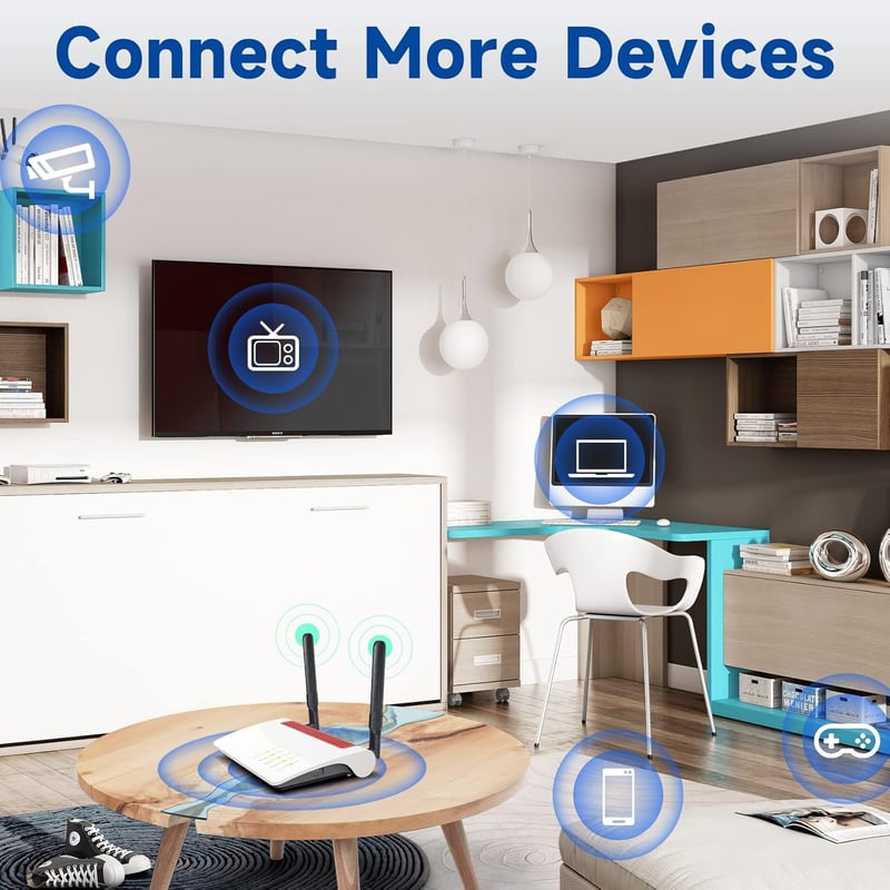 Bingfu 8dBi RP-SMA WiFi Antenna 2.4/5/5.8GHz + 15cm IPEX U.FL Kábel - Intel Fenvi HP Dell Mini PCI Express Hálózati Kártyákhoz - 2db
