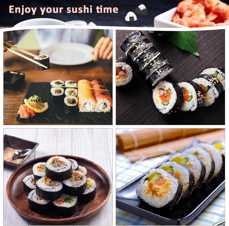 HomeMall Sushi Készítő Szett - Hordozható Sushi Gép Bambusz Mattal