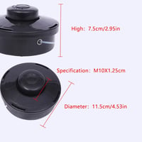 Pack Univerzális Damilfej Szett - 2db M10x1.25 Menetes Fűkasza Fej Benzines Bozótvágóhoz, Fűnyíróhoz, Könnyű Cseréhez, 11,5x7,5cm 2