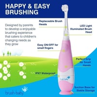 Bbush BabySonic LED-es elektromos fogkefe babáknak és kisgyermekeknek 0-3 éves korig - rózsaszín 3