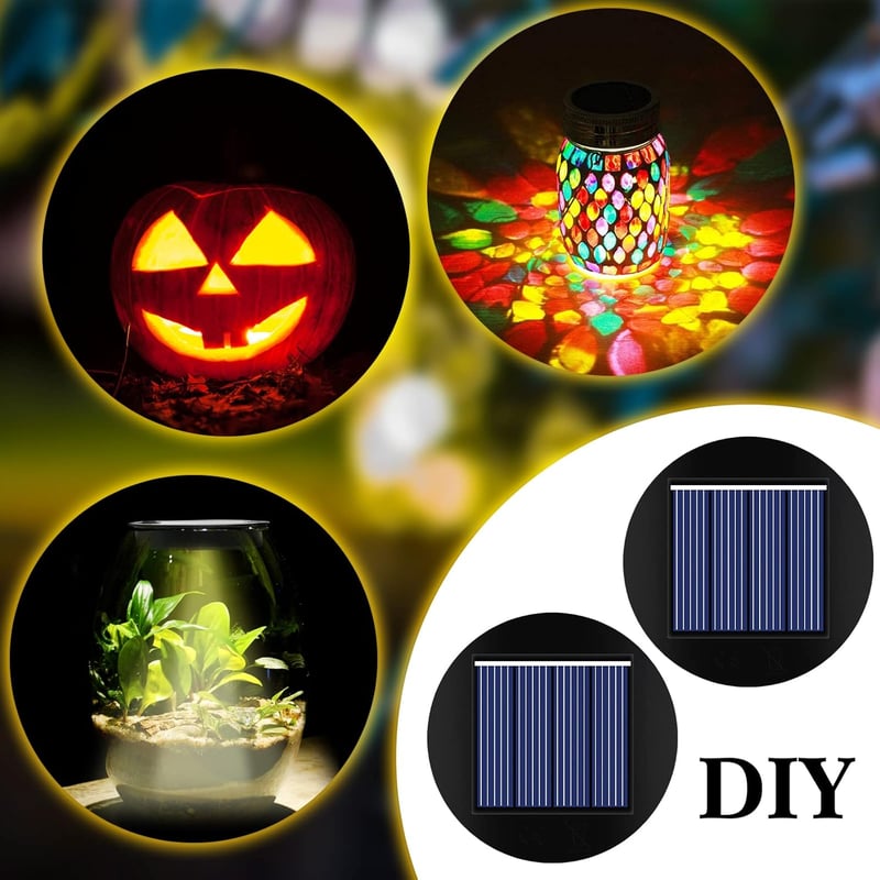 Herefun Napelemes Lámpa Fedél 2db - LED Izzós Kültéri Lámpafej 100 Lumen Fényerővel, Vízálló Kerti Világítás Alkatrész, Járdához és Függő Lá