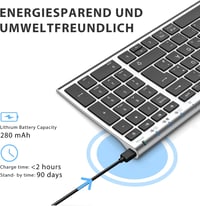 iClever BK10 Bluetooth Billentyűzet Vezeték Nélküli Töltöthető 3 Csatorna iOS Android Windows 4