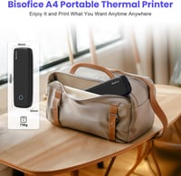 Bisofice Mobil Hőnyomtató A4 300 dpi - Bluetooth Hordozható Nyomtató Hőpapírral, Android/iOS/Win/Mac Kompatibilis 2