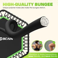 BCAN Fitness Trambulin 250 kg Teherbírással, 123 cm Átmérőjű, Állítható Kapaszkodóval, Csendes Rugózással, Beltéri/Kerti Edzéshez, Felnőttek 2