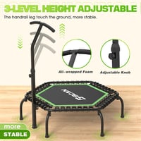 BCAN Fitness Trambulin 250 kg Teherbírással, 123 cm Átmérőjű, Állítható Kapaszkodóval, Csendes Rugózással, Beltéri/Kerti Edzéshez, Felnőttek 4