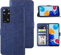 Xiaomi Redmi Note 11 Mágneses Vászon Pénztárcatok - Sötétkék 1